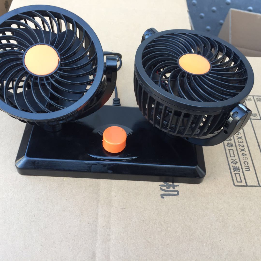 车载风扇车用双头12v24v面包车小货车卡车制冷强大风力汽车电风扇
