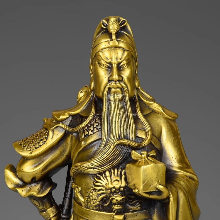 批发纯铜提刀关公铜像摆件武财神爷招财开业礼品青铜色