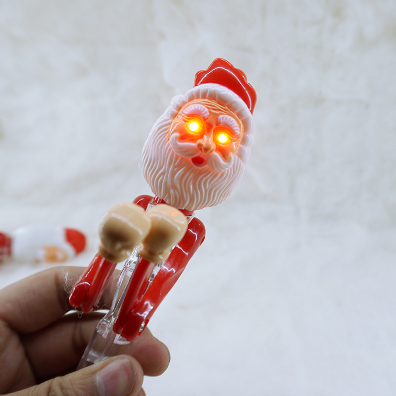 Creative Student Santa Claus Ballpoint Pen Boxing Decompression Mark Pen Light Pen Christmas Gift Toys