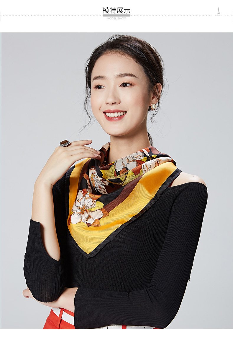 布塔桑蚕丝丝巾 女春秋季真丝方巾女士韩版百搭丝巾4pt561