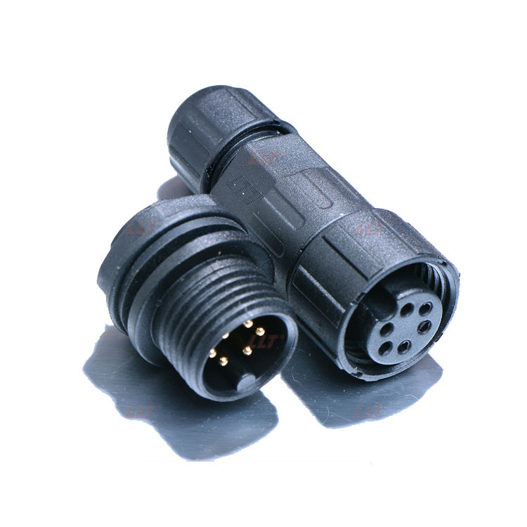 航空插头插座工厂供应利路通m16公针后装6芯航空圆形插头