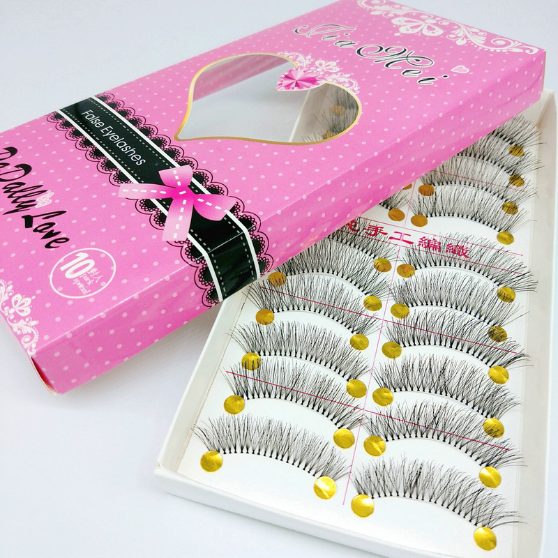 J07 False Eyelashes Best Seller in Europe and America Messy Natural Seamless Sheer Root 10 Pairs of Natural Nude Makeup Eyelashes