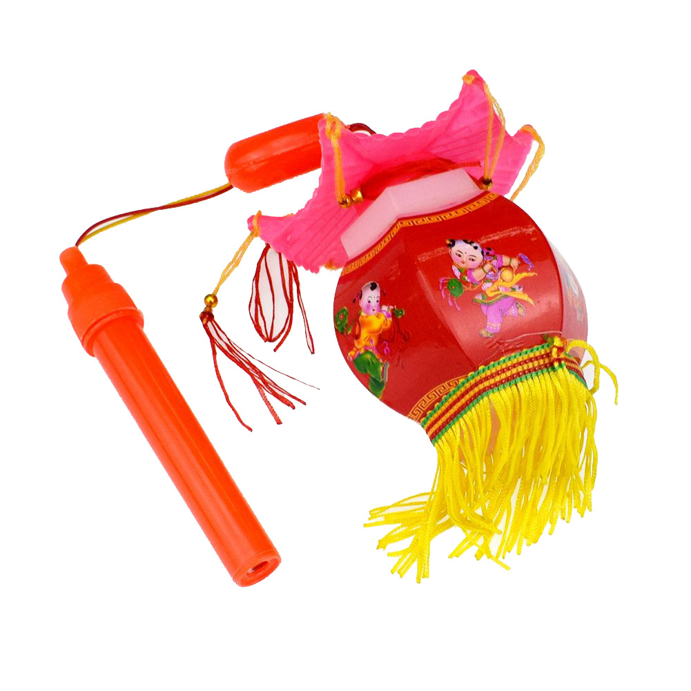 儿童电动手提卡通音乐七彩发光中号六角灯笼元旦春节元宵灯笼玩具