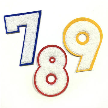 电脑刺绣加工阿拉伯数字8毛巾绣布贴织唛徽章来样来图定做