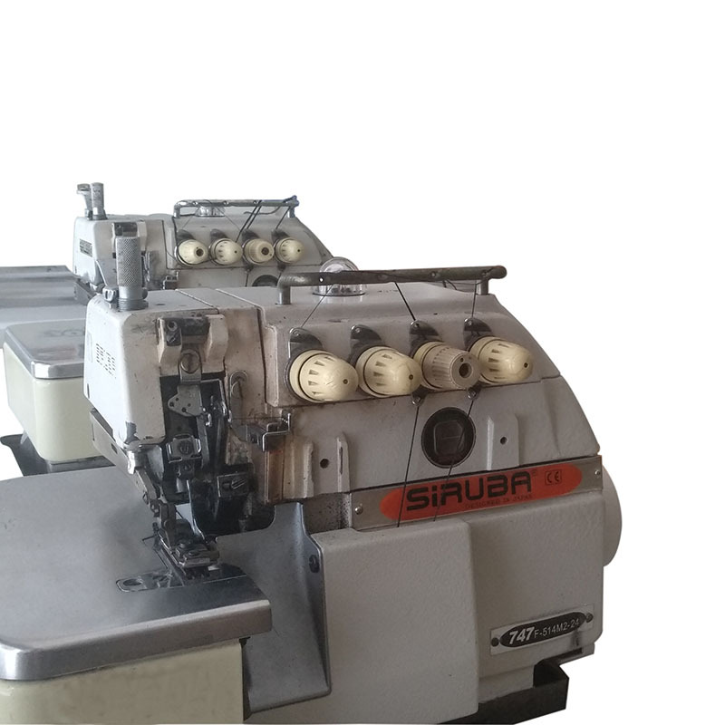 二手节能电动服装四线打边车工业包缝扎骨车银箭747锁边机