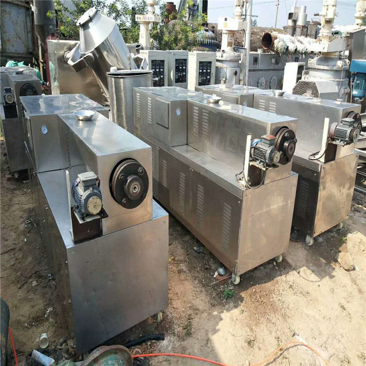 转让二手狗粮膨化设备 二手65型双螺杆膨化机 二手食品膨化设备