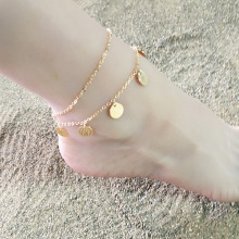 欧美跨境饰品 ebay wish新品圆片亮片流苏夏季沙滩脚链女