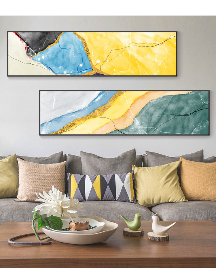 北欧抽象长条装饰画客厅油画挂画沙发背景墙壁画卧室现代简约墙画