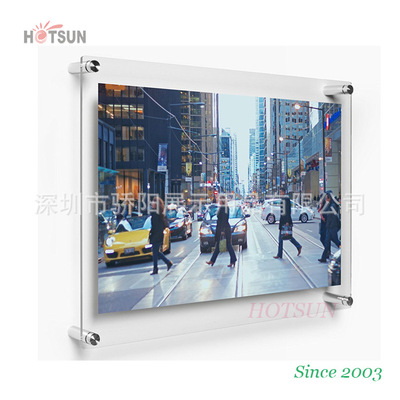 工厂定制水晶有机玻璃广告牌亚克力双层夹画板a4亚克力挂墙相框