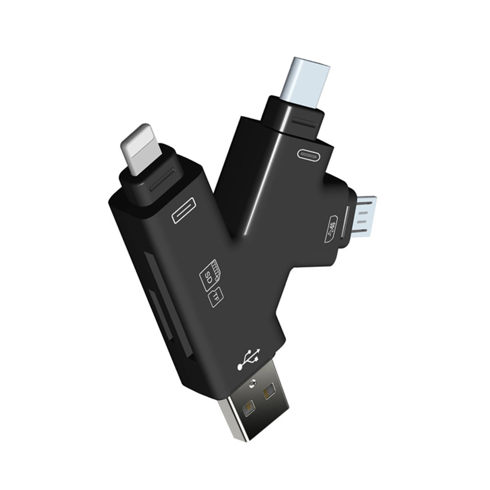 直销k型读卡器多功能适用苹果 安卓type-c 手机 电脑四合一读卡器
