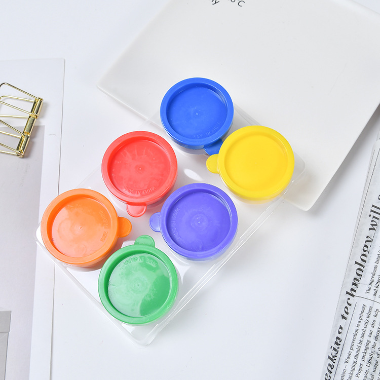 儿童手指画颜料套装人体彩绘手掌涂鸦30ml可水洗6色丙烯颜料