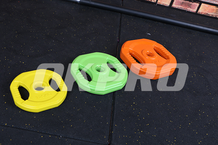 商用家用私教杠铃套装杠铃手抓彩色杠铃片杠铃跳操杠铃健身房杠铃