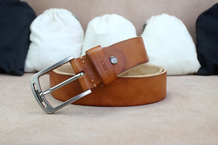 男士水洗复古皮带头层牛皮休闲西部牛仔腰带真皮裤腰带 跨境热销