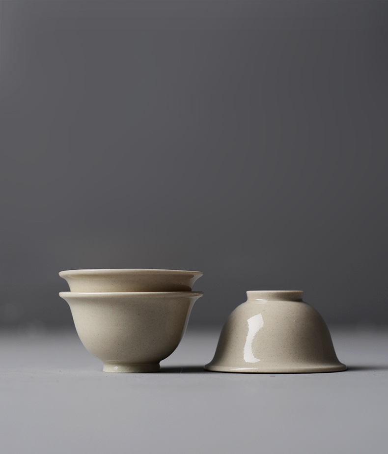 晴先生草木灰釉小茶杯品茗杯聚香杯复古功夫日式喝茶杯景德镇陶瓷
