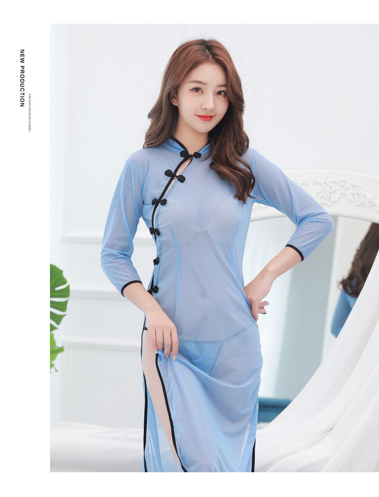 古典旗袍透视性感睡衣 透明女式情趣内衣套装 一件代发8317