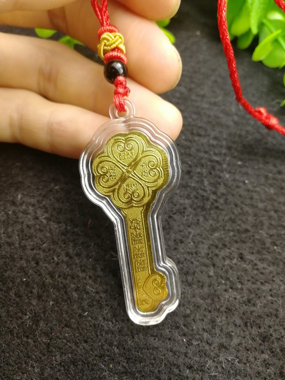 幸运四叶草金钥匙吊坠金箔钥匙挂坠会销保险礼品