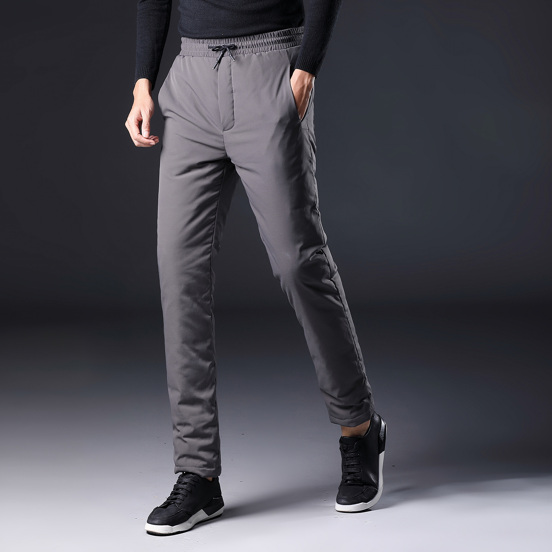 冬季新款男士羽绒裤外穿加厚保暖中老年休闲白鸭绒棉裤厂家直销