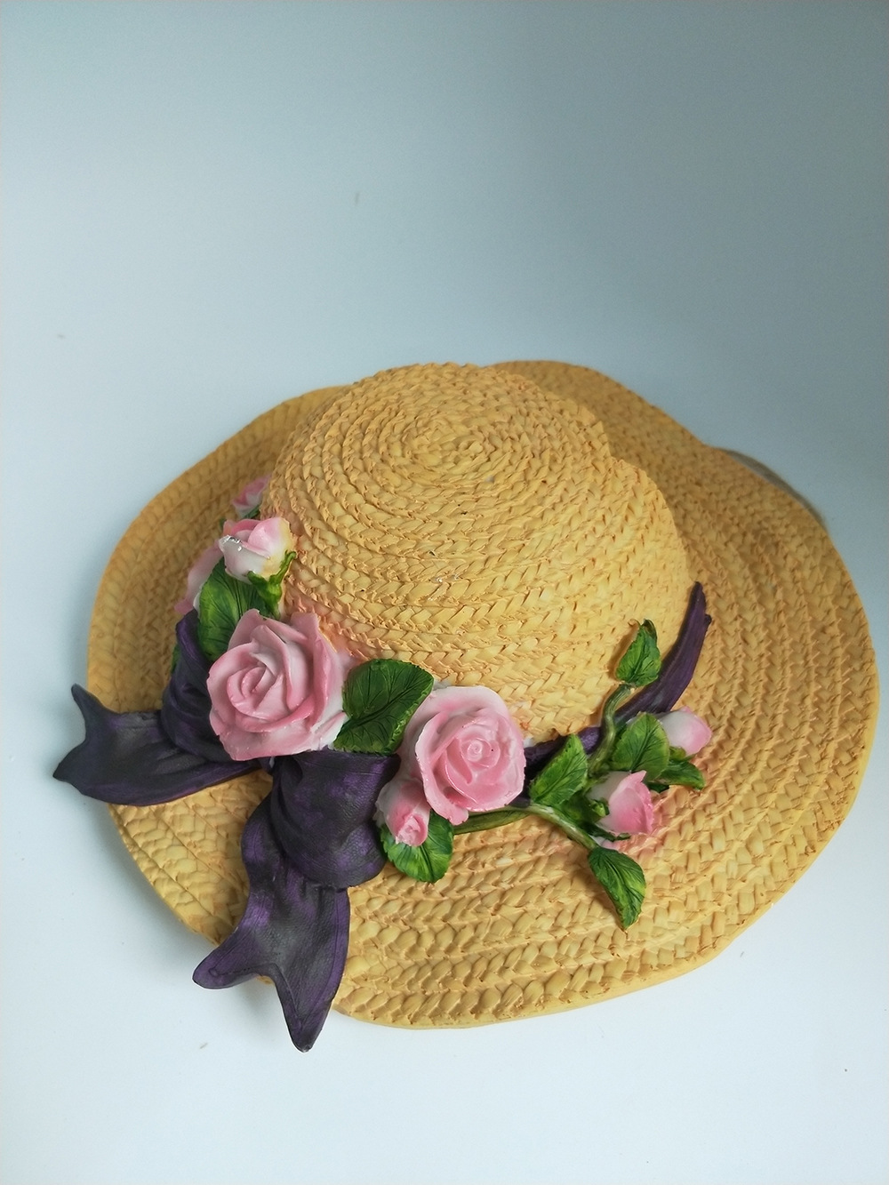 创意鸟巢草帽装饰花园摆件树脂艺品田园装饰