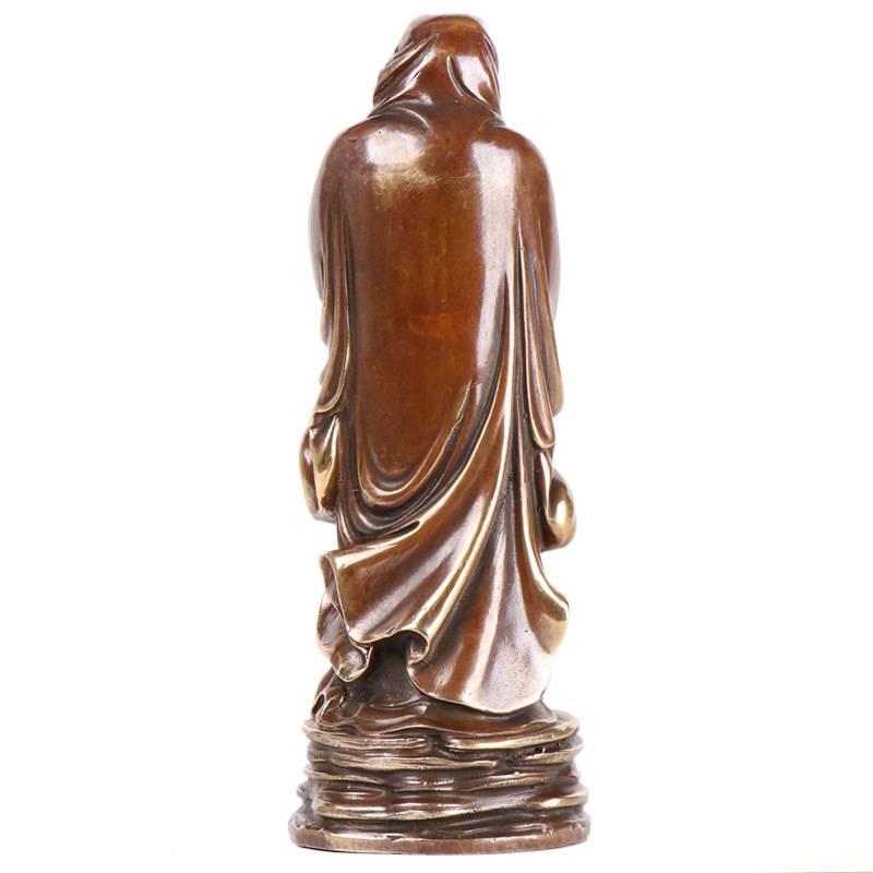 杨铜记 仿古色纯铜达摩摆件 创意家用达摩祖师铜像 佛教佛具用品