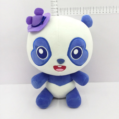 专业生产可定制创意卡通玩具玩偶厂家直销毛绒蓝色熊猫公仔批发