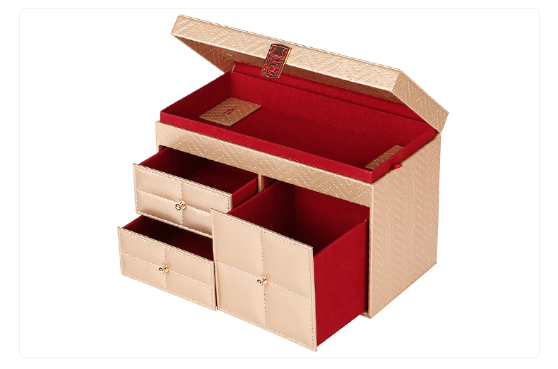 抽屉珠宝盒_三层双抽屉珠宝盒 首饰盒 结婚百宝盒 新娘陪嫁