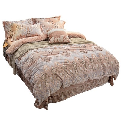 加厚雕花天鹅绒四件套法莱绒保暖床上珊瑚绒冬天法兰绒加绒秋冬季