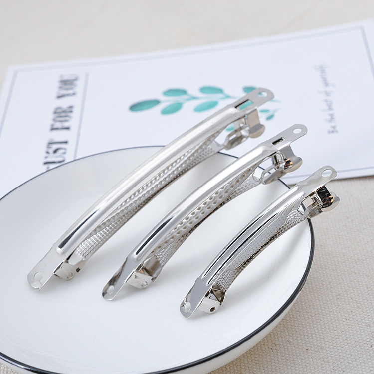 diy手工发饰品配件高品质双卡三片式细弹簧夹弹片发夹鸭嘴夹混批