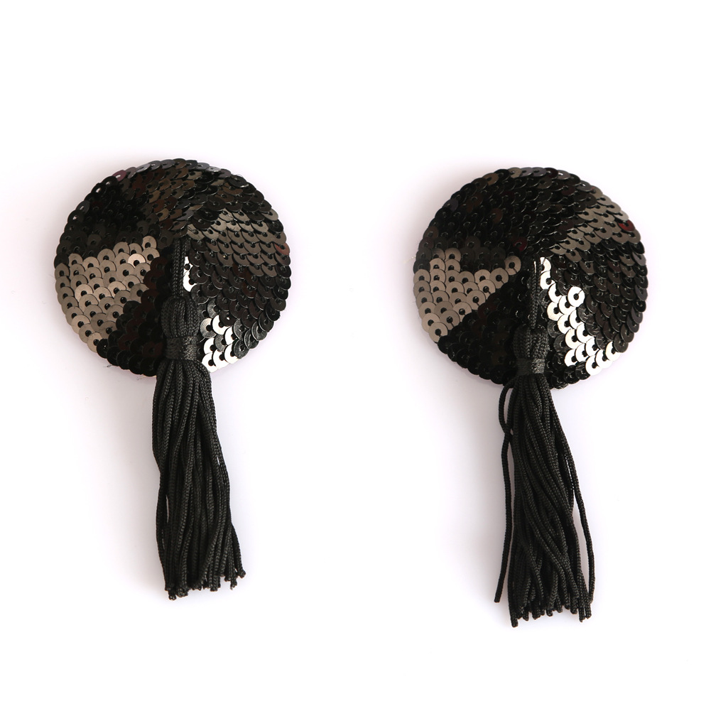 外贸亮片硅胶血滴子隐形胸贴防走光流苏情趣乳贴厂家直销一件代发