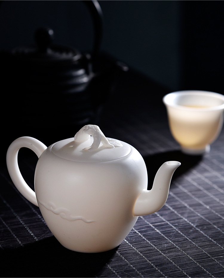 手工高岭土陶瓷羊脂玉高档白瓷功夫茶具套装白瓷一壶四杯整套茶器