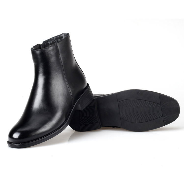 冬季羊毛皮鞋男军官毛皮鞋校尉常服绒皮鞋商务休闲正装皮棉鞋