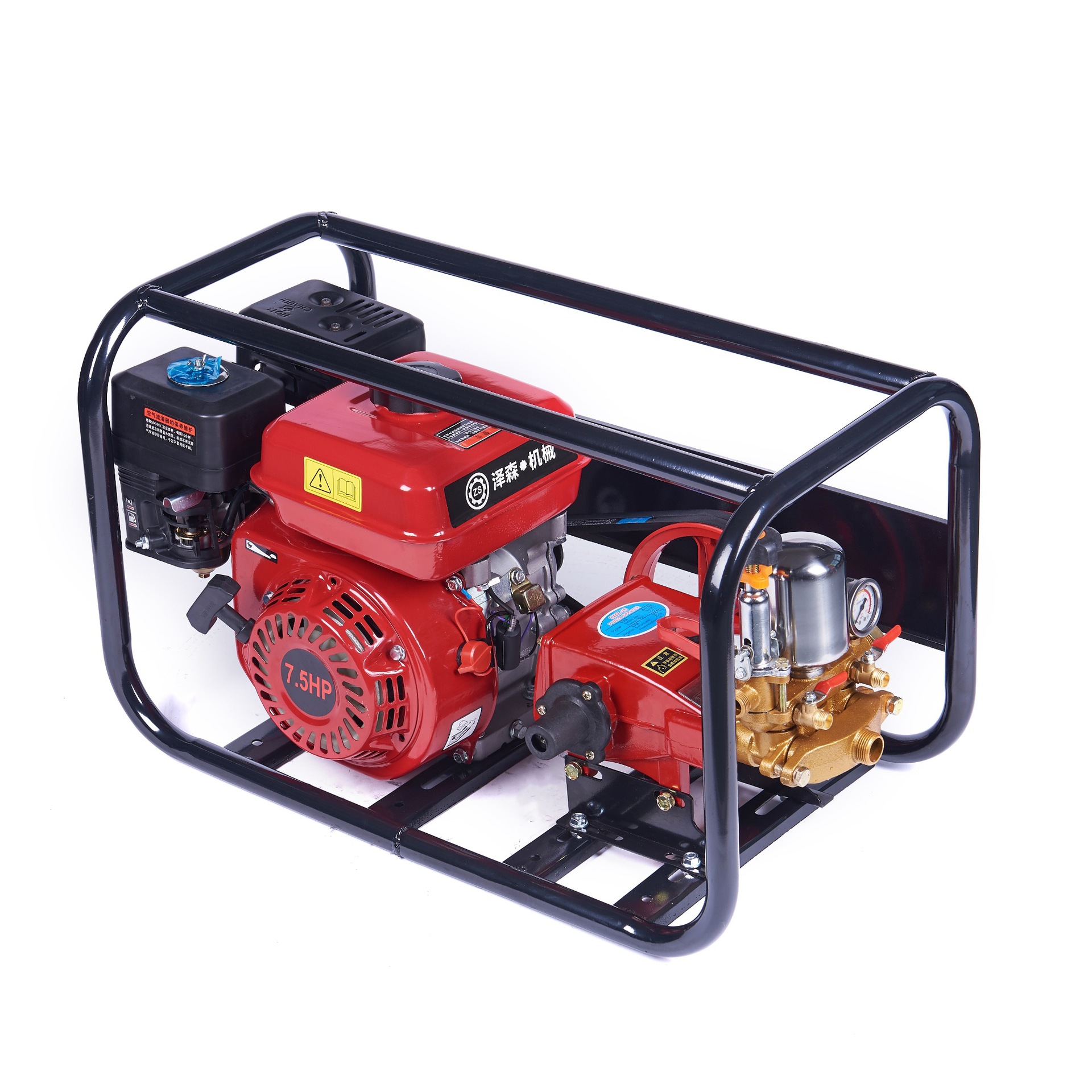 5马力汽油机动力喷雾器26型三缸柱塞泵农用担架式高压打药机