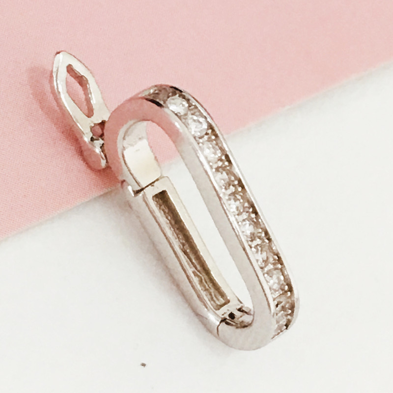 s925纯银镀白金圆圈锁扣可开合o形扣项链手链连接扣搭扣diy银配件