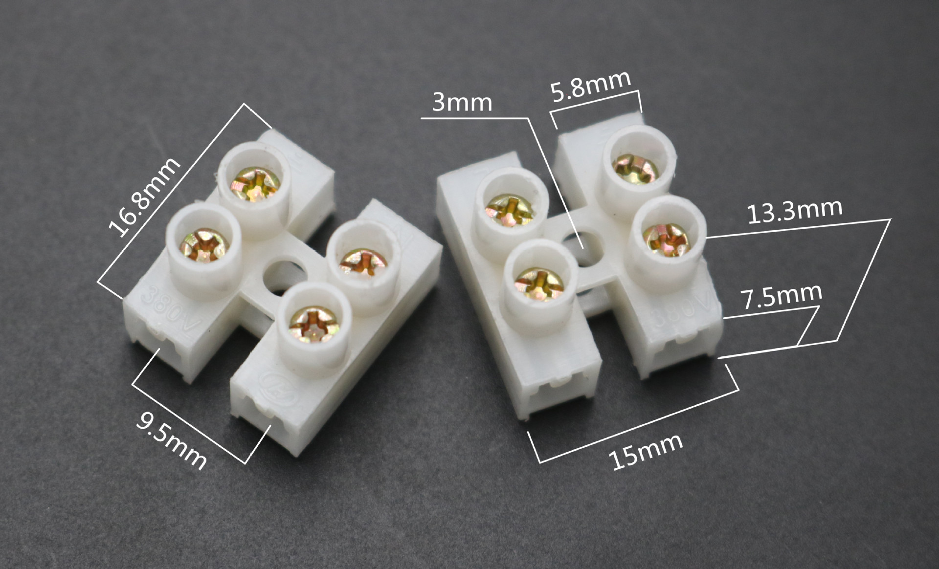 促销10a接线柱两位2p接线端子pp环保阻燃电线连接器led塑料端子台