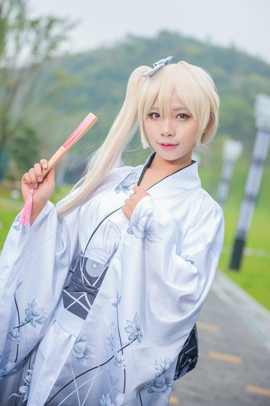 供应穹妹cos服缘之空春日野穹白色和服浴衣cosplay装