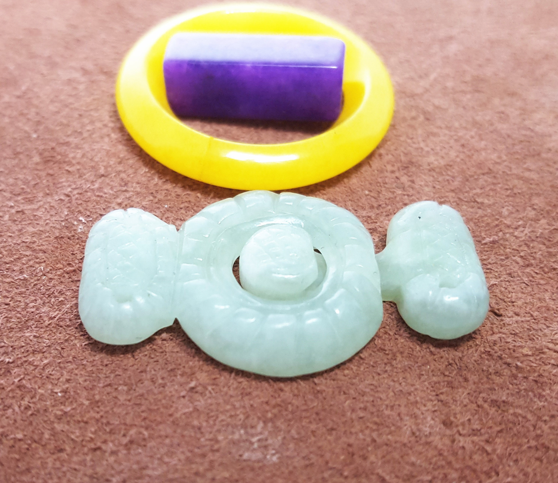 玉石子母扣天然岫岩玉对扣手工雕刻玉石盘扣高档旗袍复古石头扣子