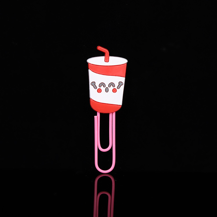 环保卡通可爱表情pvc硅胶回形针书签 学生分页书签夹可定制批发