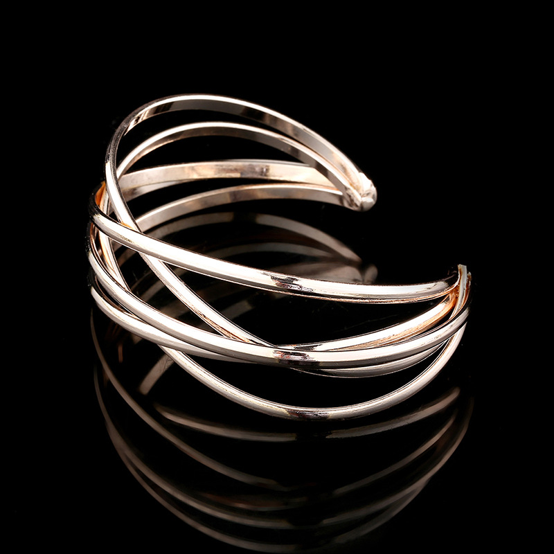 2018新款热销欧美流行金属开口手镯 个性镂空复古手环厂家批发