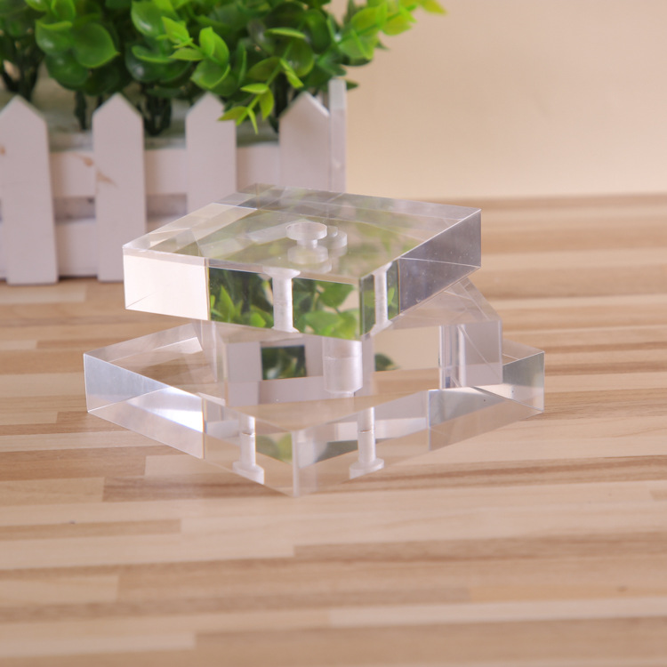 亚克力化妆品饰品展示底座 沉孔重孔加工件 四方底座