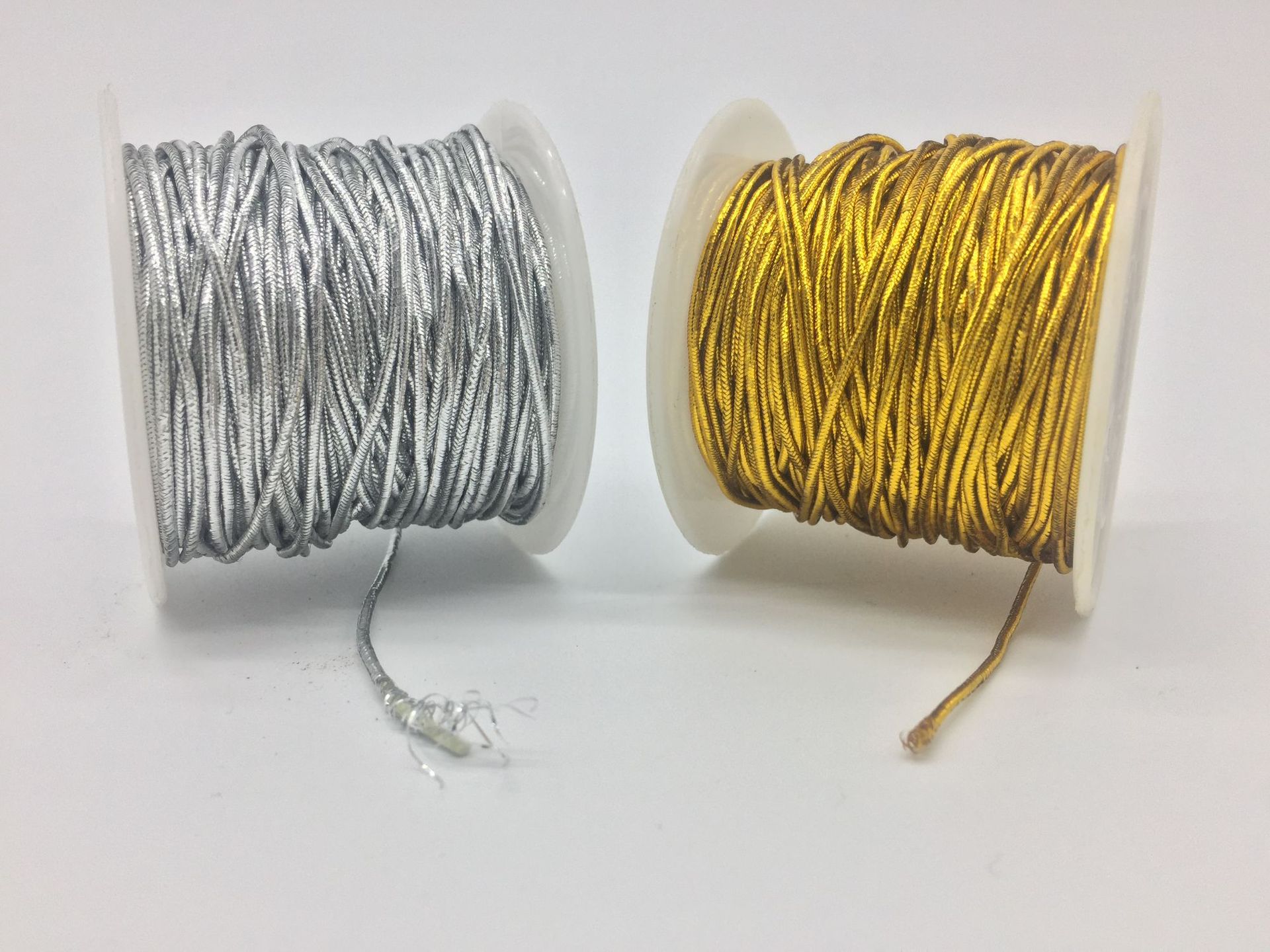 0mm1.5mm金色银色弹力绳线吊牌绳筒装服装装饰勾边作花