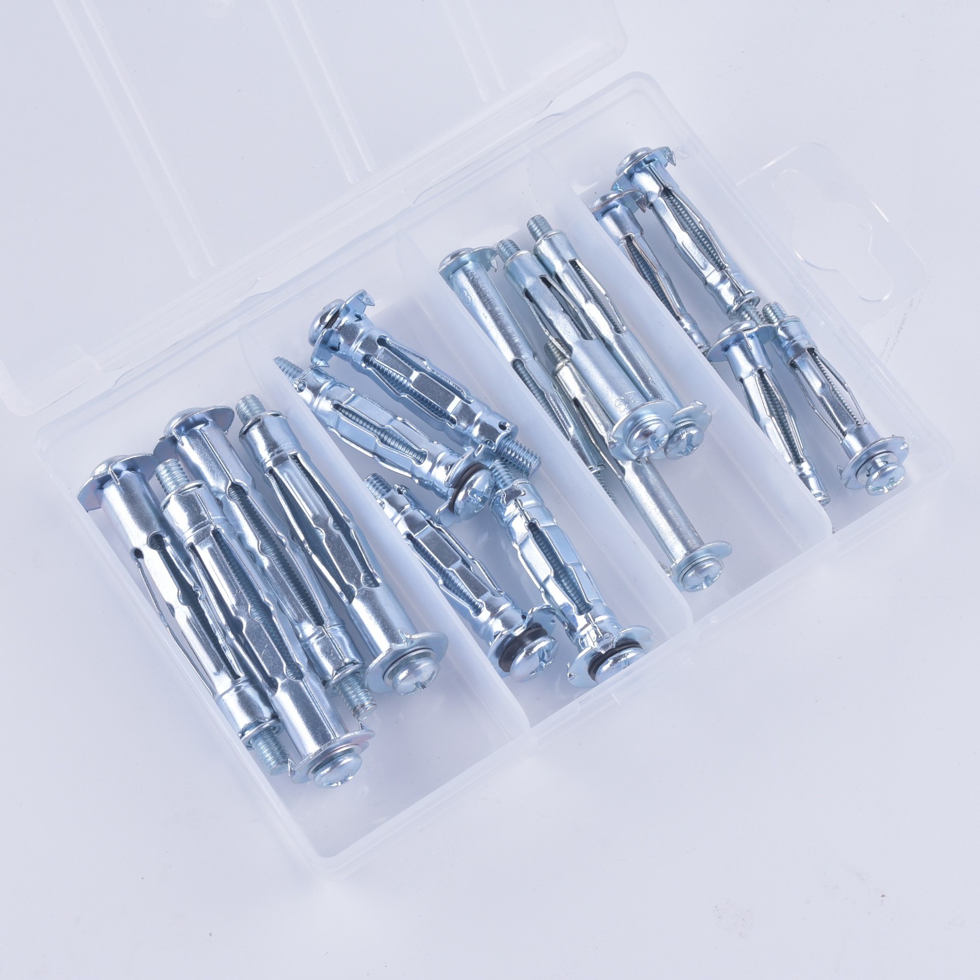 94016 盒装 中空壁虎 金属壁虎 新款 常用 镀锌 环保 膨胀管