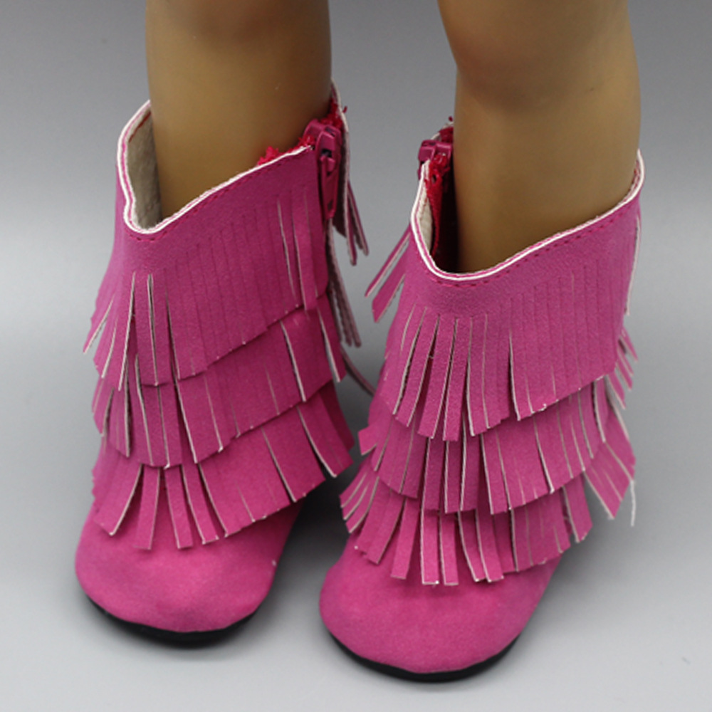 18寸美国女孩娃娃鞋子 american girl doll shoes 流苏娃娃衣服鞋