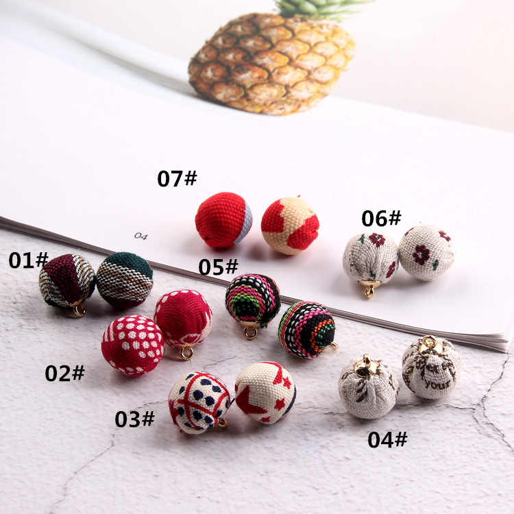 韩国元素气质绒布球 耳饰吊坠diy材料圆球 复古风简约挂件款批发