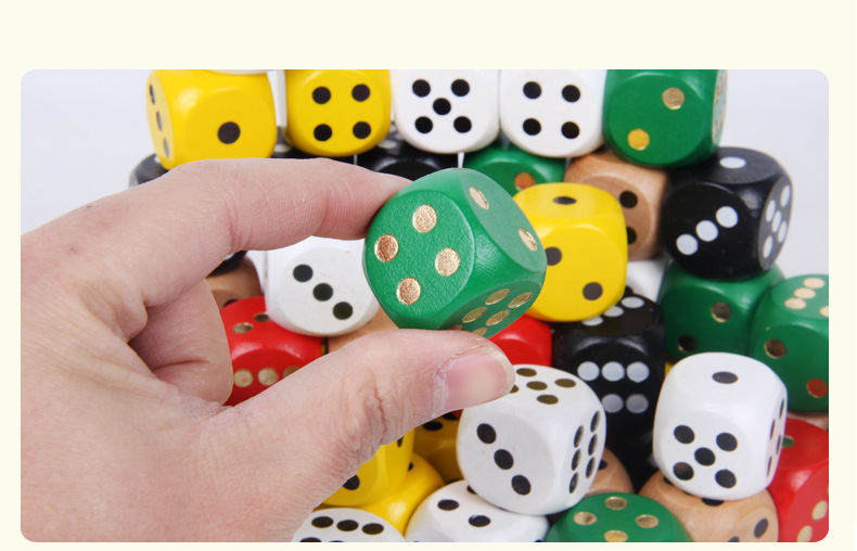 厂家批发25mm木质骰子筛子实木骰子来样制作各种图案颜色游戏色子