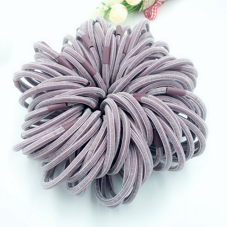 2018秋冬新款韩版条纹网纱粗头绳 高弹力发圈皮筋专卖基础款头饰