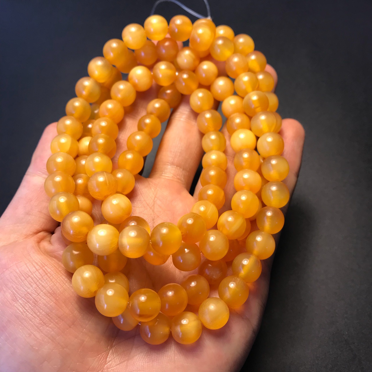 黄金甲龟珠108颗带三通佛头圆珠多圈手链山龟甲项链