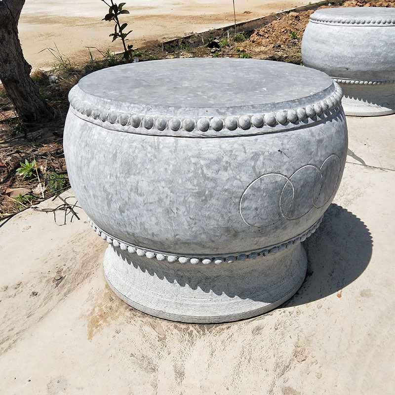 厂家供应圆形基础柱墩石 花岗岩石雕阴阳八卦柱顶石