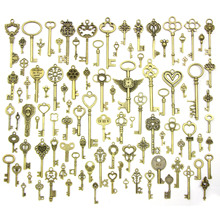 厂家 diy金属饰品配件 复古100款钥匙 服饰笔记本配件 吊坠