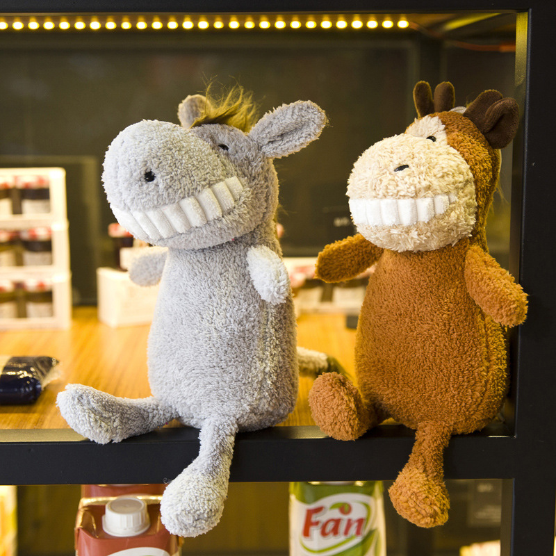 微笑大牙毛绒玩具露齿小猪动物公仔宝宝精品抓机娃娃公仔外贸玩偶