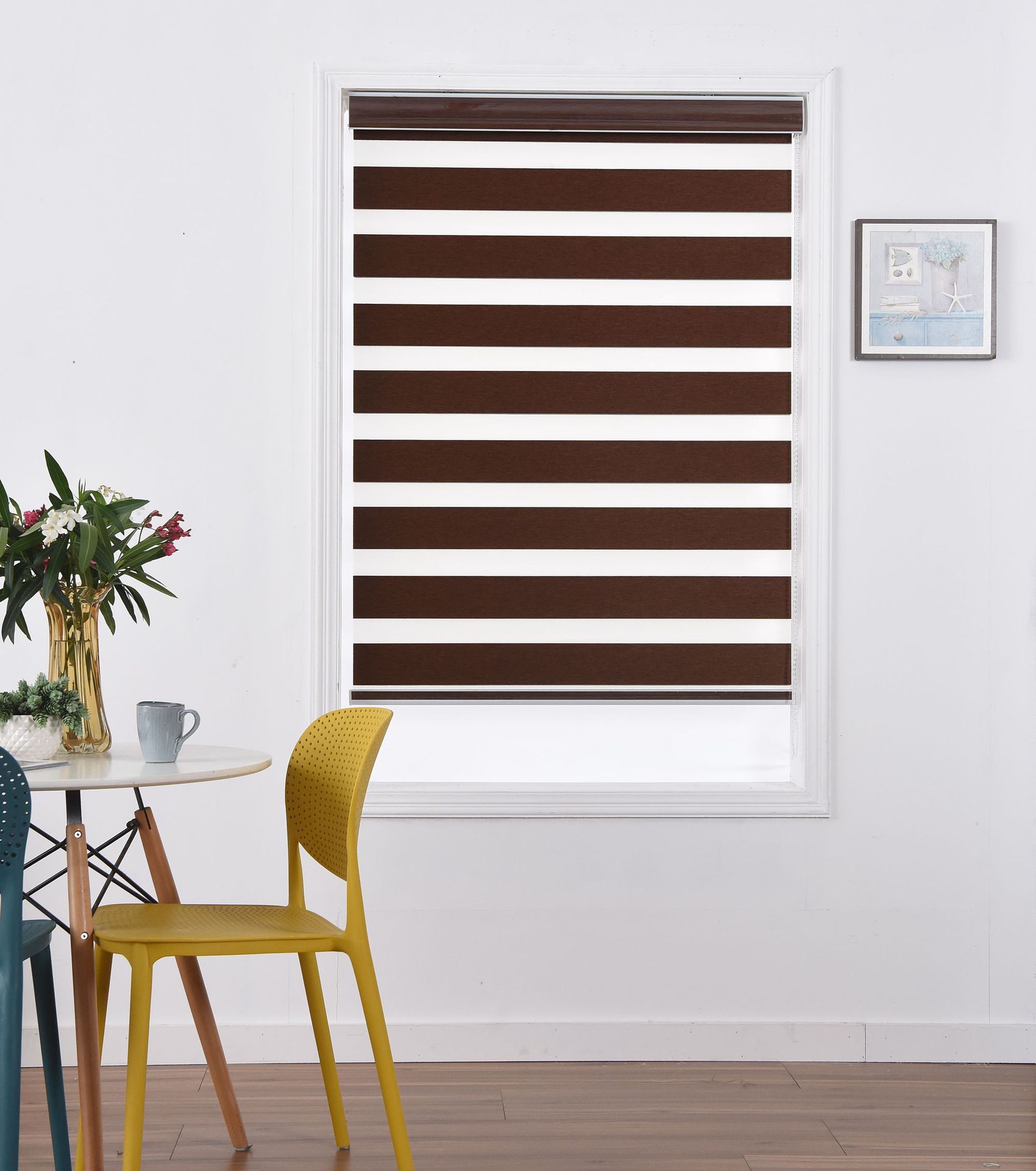 韩式柔纱帘仿亚麻卷帘双层遮光卫生间卧室阳台百叶窗帘定制