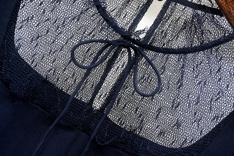 2018春夏款28204a蝴蝶结蕾丝镂空020026f无袖连衣裙短裙ye0005